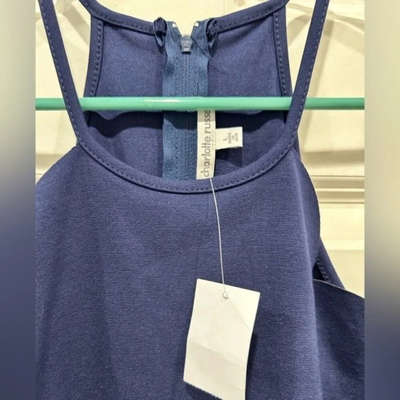 Charlotte Russe Navy Blue Side Scallop Party Dress size large - Picture 3 of 6
